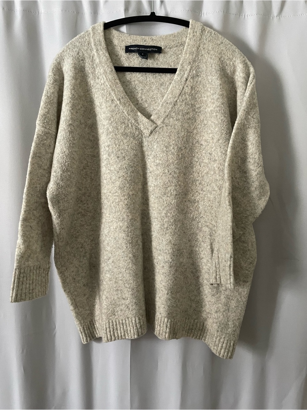 2/$20 French Connection V-Neck Sweater in Light Cream
